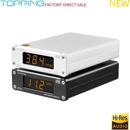 New TOPPING D10s desktop HIFI fever USB DAC XMOS XU208 ES9038Q2M PCM384KHz DSD256 Audio HIFI Decoder