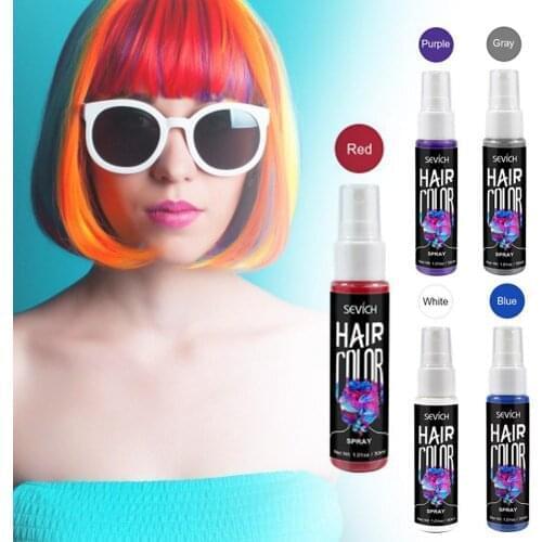 Disposable Hair Color Quick Spray Hair Dye For Halloween Masquerade 30ML White Red Purple Fashion Instant Hair Color Products