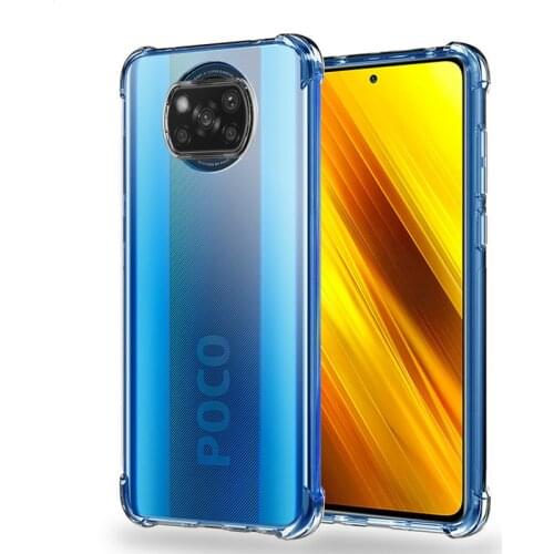 Shockproof Case For Xiaomi Poco X3 NFC Cover Soft Clear Transparent Silicone Protective Case On Xiomi Xaomi Xiami PocoX3 X 3