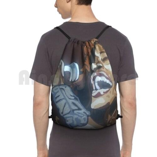 Chaka Khan Backpack Drawstring Bag Riding Climbing Gym Bag Chaka Khan Chaka Khan Rufus Funk Jazz Soul Music Diva Black Black