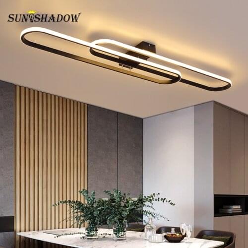 Surface Mount Led Chandelier Black&White Modern Home Chandelier Lighting for Living room Bedroom Dining room Kitchen Lustre Leds