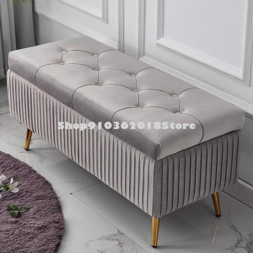 Clothing Store Fitting Room Storage Stool Sofa Stool Rectangular Storage Stool Bed End Cabinet Stool Can Sit Nordic Shoes Stool