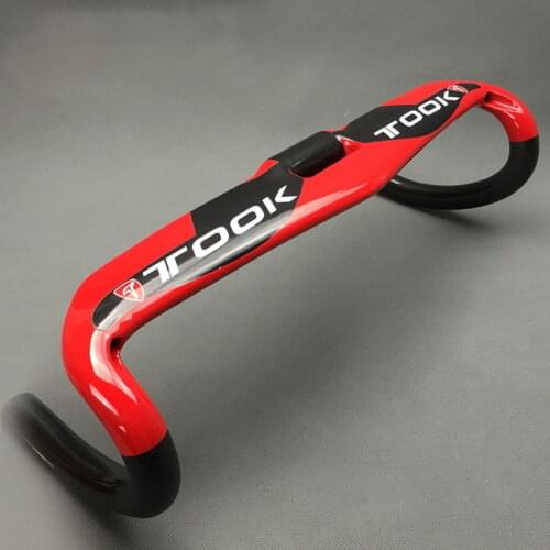 TOOK UD glossy T800 Carbon Road Bike Bicycle Racing Drop Bar Handlebar bent bar 31.8 x 400/420/440mm Red