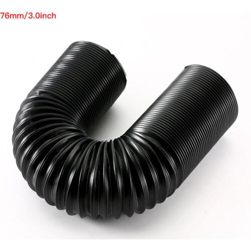 63/76mm Car Universal 1m Modified Air Intake Pipe Retractable Durable Rubber Air Deflector Tube Auto Interior Replacement Parts