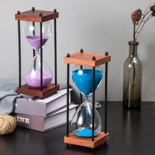 Vintage Minimalist Style Creative Glass Hourglass Anti-Fall Timer 30 Minutes Geometry Craftwork Home Desk Decoration Accessory