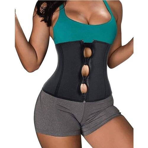 Womens Neoprene Zipper & Buckle Underbust Cincher Waist Trainer Corset Sport Workout Body Shaper Tummy Control Belt Shapewear
