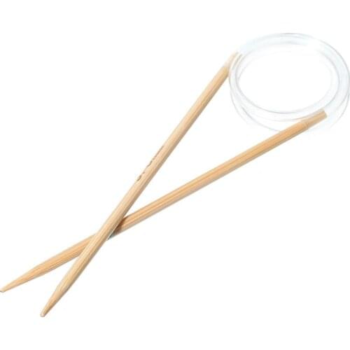 1 Pair 100% Bamboo 80cm Circular Knitting Needle Sewing Sweater Clothes Hat Scarf Crochet Hooks Soft Tube Sewing Needles 3mm