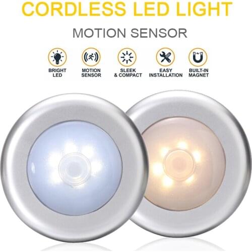 1pc Sensor Light 6 Bulbs LED Motion Sensor Lights for Home Wardrobe Night Lights Tools Accessories