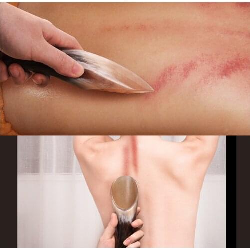 1pcs SPA Therapy Massager Scraping Board Natural Buffalo Horn No Stress Massage Tool