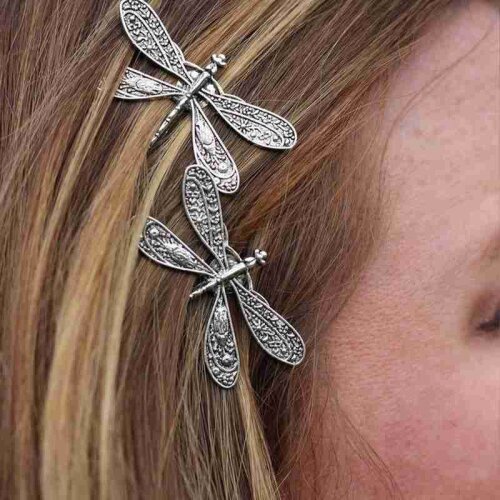 1 pc Vintage Dragonfly Hair Pins Bridal Headdress Wedding Hair Accessories Transparent Dragonfly Hair Clip