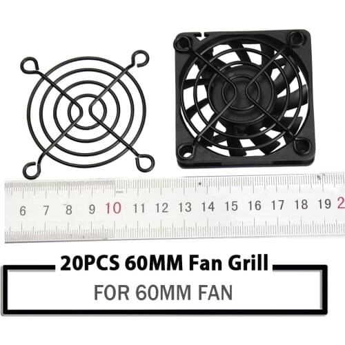 20Pcs YOUNUON 60MM Black Metal Steel Fan Protector Finger Guard Grill Net 60X60MM 6CM Fan Grills