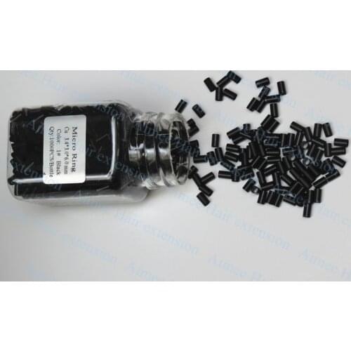 3.4*3.0*6.0mm 1#Black 1000pcs/lot copper flared ring easily locks/copper tube micro link/ring /bead for i tip hair extension