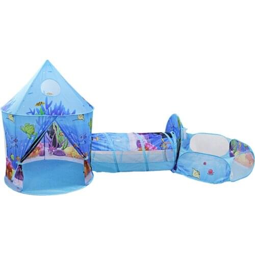 3 In 1 Spaceship Childrens Tent Tipi Dry Pool Rocket Ship Play Tent Ocean Ball Pool Playhouse For Boys Girls Toy