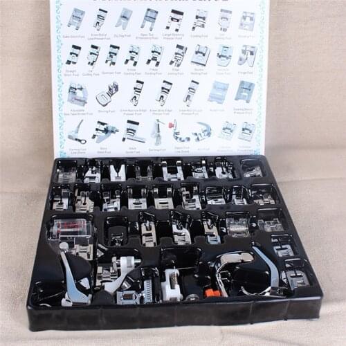 32Pcs/set Home Domestic Sewing Machine Feet Presser Sewing Machine Foot Snap On Sewing Accessories Kits for Brother Singer Janom