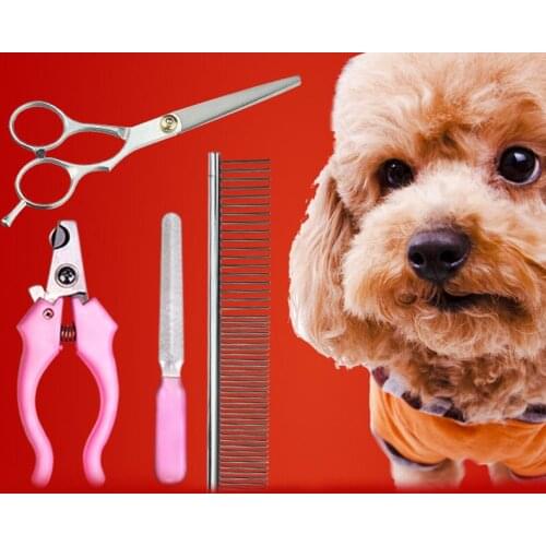 Pet Cat Nail Scissors Comb Set Grooming set Dog Cleaning Nail Tools Hair Cutting Set Pet Supplies Beautiful Tools