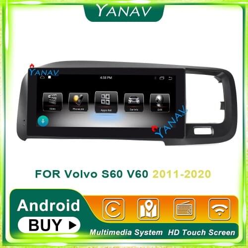 Android car stereo DVD player for-Volvo S60 V60 2011-2020 car GPS navigation Tesla Style car video auto radio multimedia player
