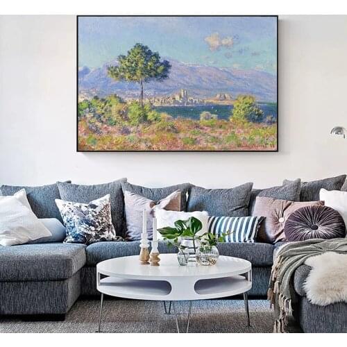 ANTIBES VUE DU PLATEAU NOTRE-DAME Famous Canvas Art Paintings Impressionist Landscape Claude Monet Wall Art Canvas Prints Decor