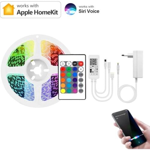 Apple Homekit App Smart home WIFI Smart lamp Lighting SMD5050 Ribbon Strip Voice Control Works With Alexa Echo Google Home