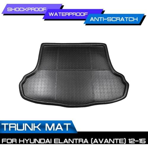 Car Floor Mat Carpet For Hyundai Elantra Avante 2012 2013 2014 2015 Rear Trunk Anti-mud Cover
