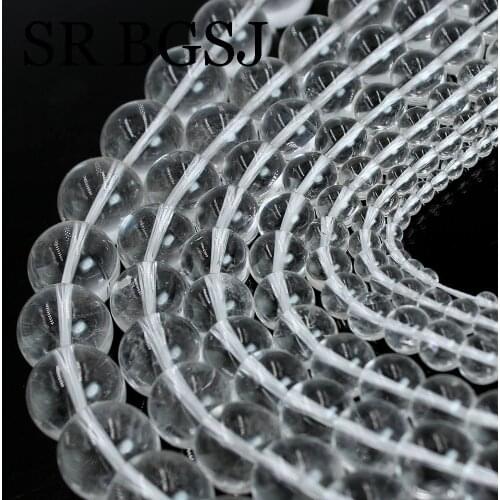 Free Ship 4 6 8 10 12 14 16mm Round Clear Quartz Rock Crystal Jewelry DIY Spacer Beads 15"