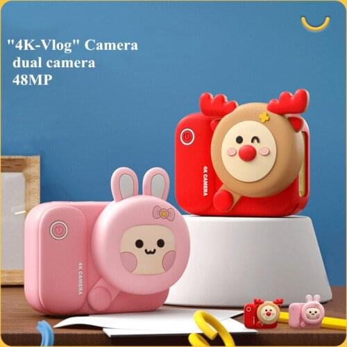 4K HD Digital Camera 48MP Cute Cartoon Mini Video Toddler Camera Kids Camera Educational Toys Children Camera Birthday Gifts