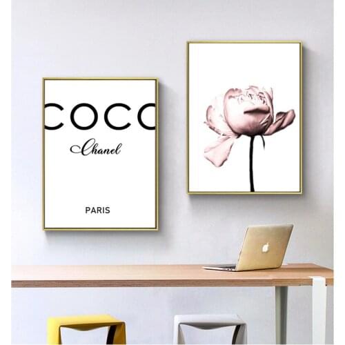 Peony Flower Wall Art Coco Print Fashion Art Poster Blush Pink Canvas Prints Painting Nordic Decoration Living Room Home Decor