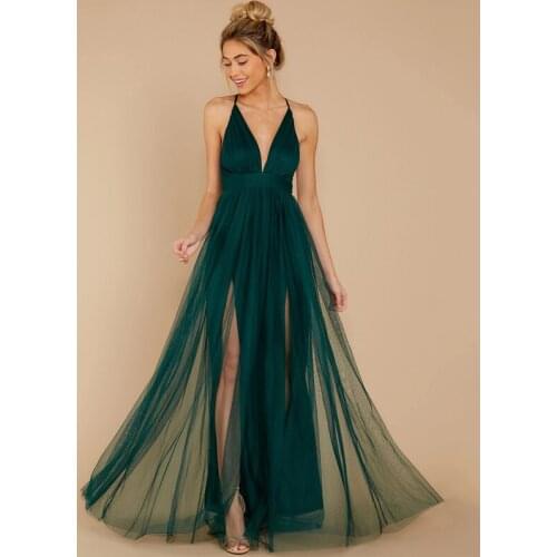 DFLlifes Deep V Neck Green Maxi Dress Women Mesh Patchwork Sexy Party Long Dresses Women Clubwear Strap Slim Sheer Vestidos New