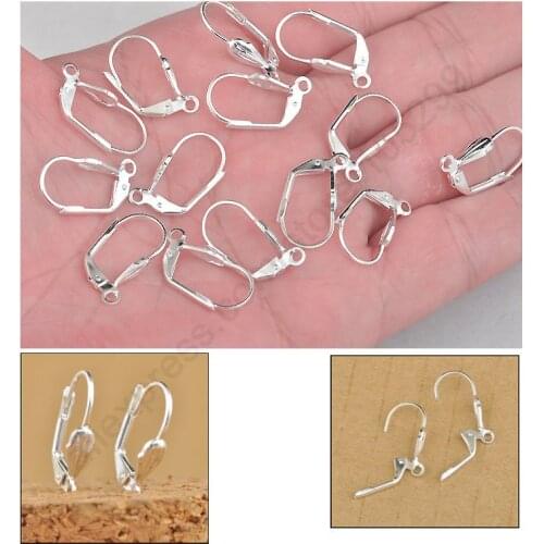 Making Jewelry Findings Silver Shell Square LeverBack Leaves Ear Wire Earrings Clasp Hooks Wholesale Lot Fine