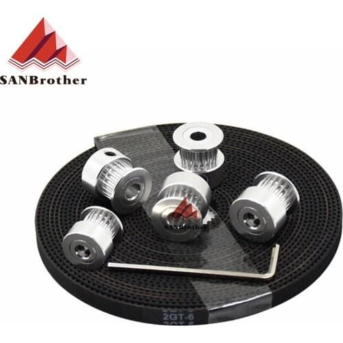 Gt2 belt 20 Teeth Pulley GT2-6mm open timing belt width 6mm GT2 belt for 3D printer wholesale PU Steel Core Belt