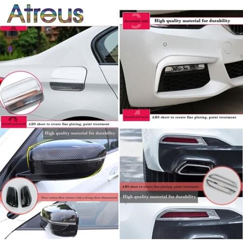 Atreus ABS For BMW G30 5 Series 2018 Rear View Mirror Fuel Tank Cap Rear/Front fog lamps Cover Stickers Car Refit Accessories