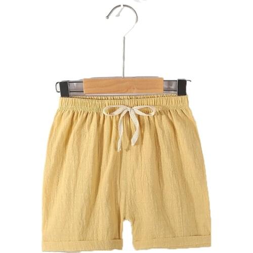 Hot Sale Boys Shorts Baby Girls Shorts Children Summer Solid Color Cute Kids Baby Boy Swim Beach Shorts Pants Cotton Style