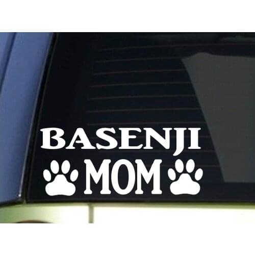 Basenji Mom sticker 8.5 inch wide vinyl dog yodel training computer Sticker