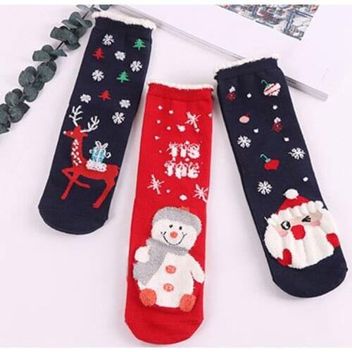 New Designer Red Black Women Sock Set Winter Casual Christmas Tree Cartoon Snow Elk Pattern Female Girl Christmas Long Sock Gift