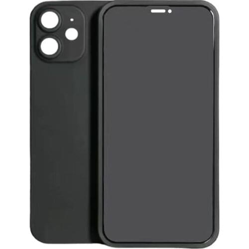 New Cell Phone Very Thin Case Cover with Privacy Tempered Glass Film for iPhone 12 mini pro max 5.4 6.1 6.7 100pcs