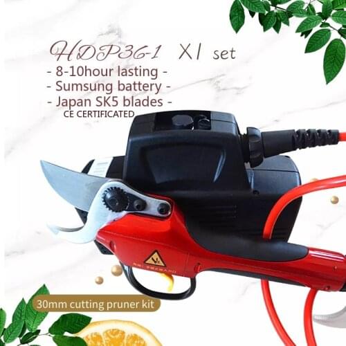 HISEED 30mm cutting 8 hours lasting Lithium battery Electric pruning shear battery rated power 144Wh