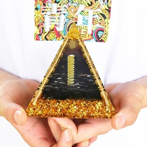 Large Energy Orgone Pyramid Black Tourmaline And Crystal Column For Meditation Yoga Big Energy Generator Orgonite