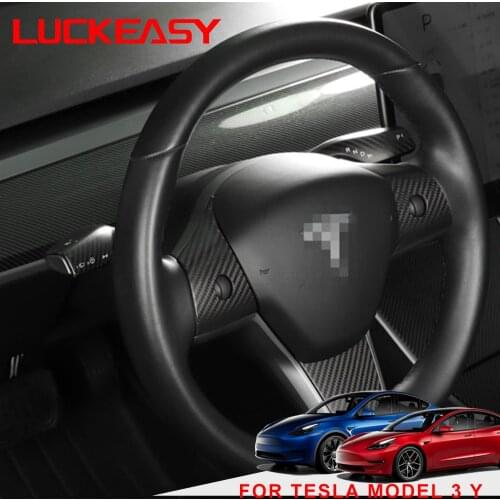 Suitable for Tesla model 3 Model Y Model3 2017-2021 modified real carbon fiber wiper gear lever gear decorative protective cover