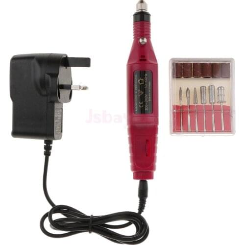 Professional Salon Electric Nail Art File Drill Kit Manicure Pedicure Machine Set with UK Plug CE Certificated