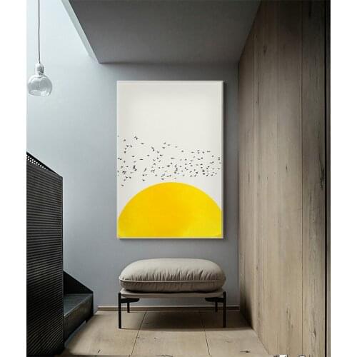 Simple Nordic abstract gold letter gold leaf thousand bird living room study bedroom dining room print poster picture