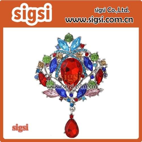 Luxury Crown Waterdrop Crystal Rhinestone Brooch Pin Wedding Creative Pendant Charm Brooch Femme Breastpin Clothes Scarf Sweater