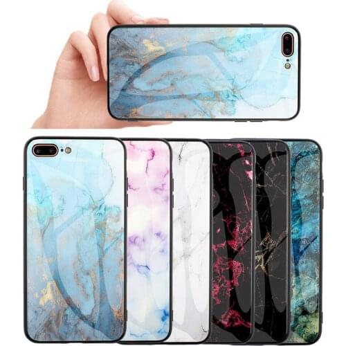 Luxury Marble Glass Phone Cases For iPhone 7 8 6 6s Plus Tempered Glass Cover Case For iPhone X XR XS Max 11 Pro MAX Back Cover