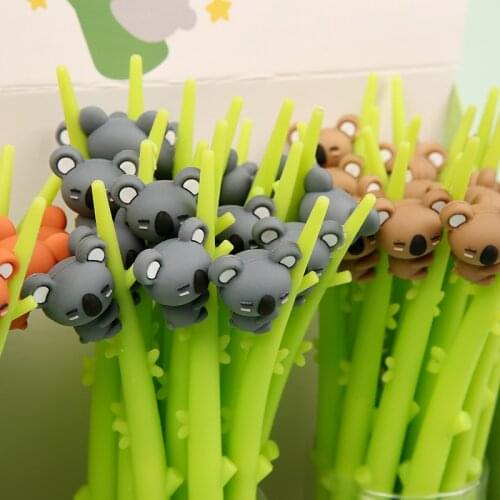 48 pcs/lot Creative Koala Bendable Gel Pen Cute 0.5 mm Signature Pen School Office writing Supplies Promotional Gift