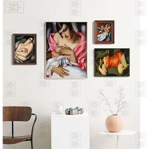 Tamara De Lempicka Sexy Lady Vintage Posters and Prints Canvas Oil Painting Wall Art Murals Pictures for Living Room Home Decor