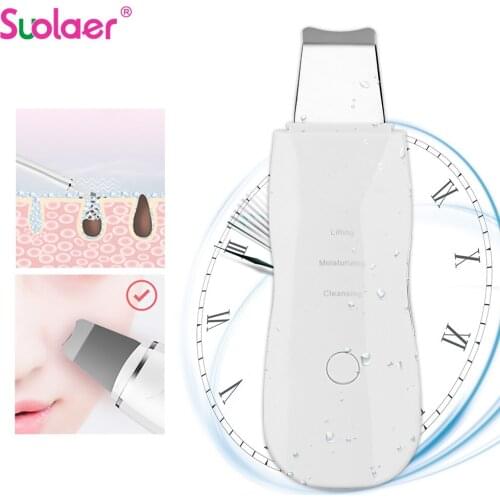 Ultrasonic Skin Scrubber Deep Cleaning Face Scrubber Vibrating Facial Cleansing Skin Spatula Peeling Beauty Instrument Device