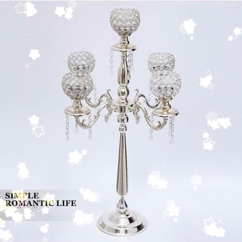 Europe Wedding crystal 5 head Candle holders/Crystal candle sticker Luxury Table Centerpiece wedding candelabras candlestick