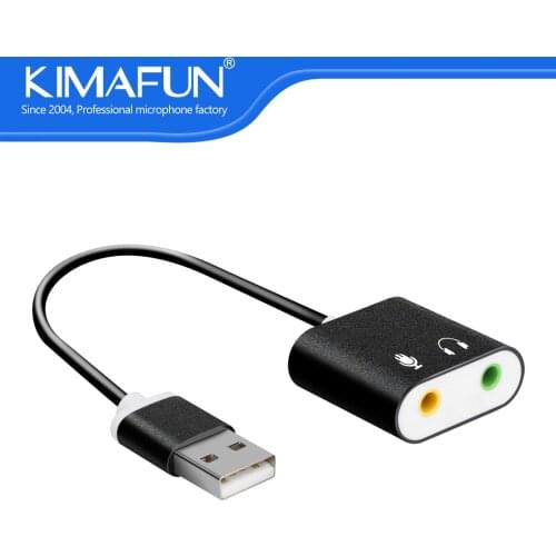 KIMAFUN USB External Stereo Audio Sound Adapter for Windows Laptop Computer Macbook USB Sound Card with two separated 3.5mm jack
