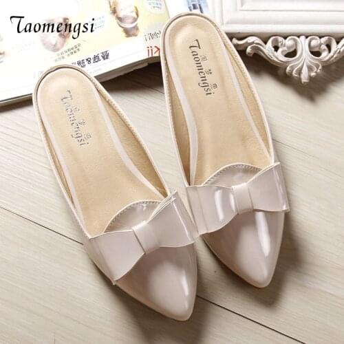 Taomengsi Stylish And Comfortable Wear Resistant Shoes Soft Bottom Lazy Bow All-Match Breathable Womens Shoes