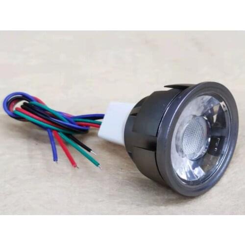 1*3W RGB LED spotlight;DC12-24V input;with 4 wire PWM driver inside;size:D50*49mm