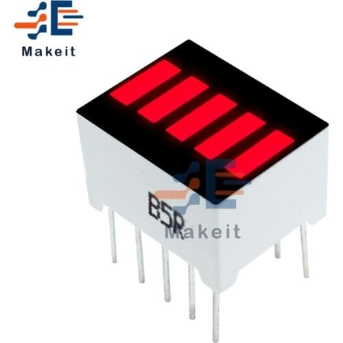 2Pcs/lots 5 Segment Red Color 1 Digit Bar LED Display Electronic PCB Board For Arduino