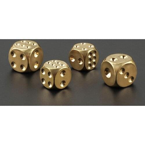 2pcs/lot Outdoor Small Toy 13mm/15mm Copper Dice Brass Dice Sieve Creative Mahjong Dice Bar Tool